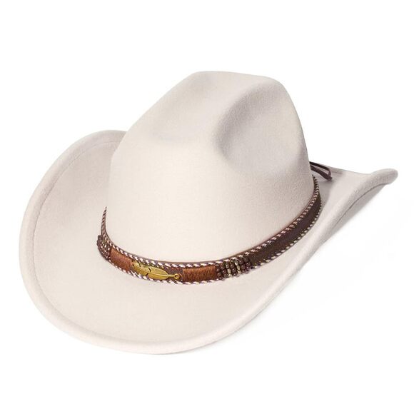 3531 Women Men Fashion Wide Brim Teardrop Crown Felt Western Cowboy Cowgirl main image 5